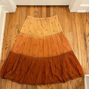 Women’s Bohemian Skirt  Size M Maxi Tri Color